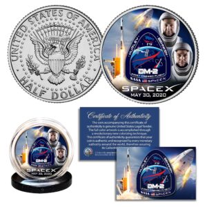 merrick mint space x astronauts falcon 9 rocket carrying first crew jfk kennedy half dollar coin