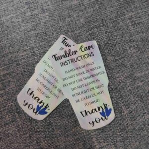 MUZRUYOU Tumbler Care Instructions, Tumbler Care Cards,Tumbler Care and Cleaning Cards, Cup Care Instructions(50 Pack)