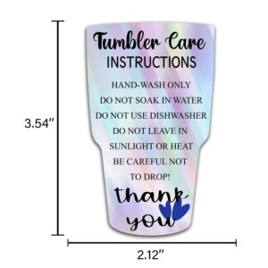 MUZRUYOU Tumbler Care Instructions, Tumbler Care Cards,Tumbler Care and Cleaning Cards, Cup Care Instructions(50 Pack)