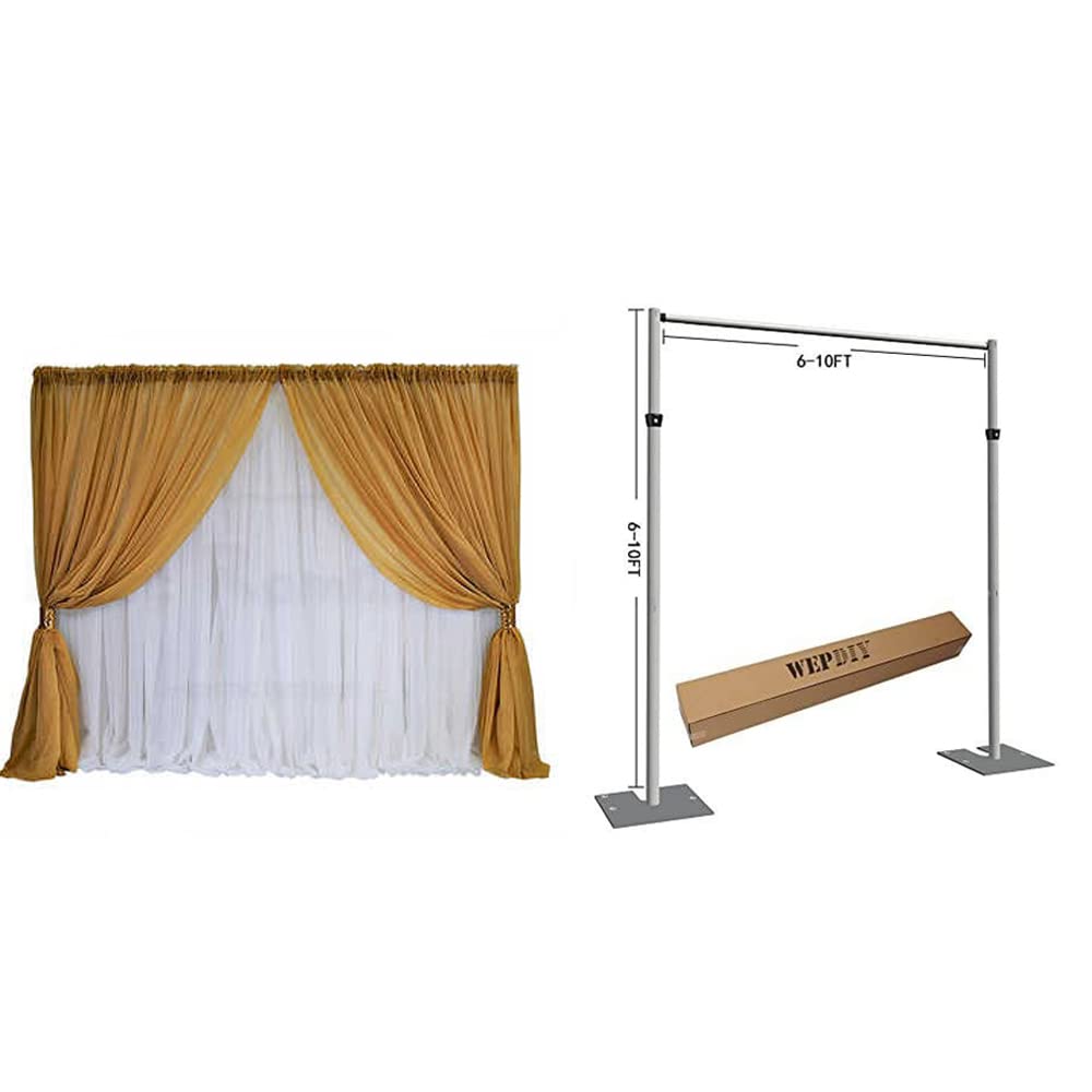 Pipe and Drape Backdrop Kit 10' x 10' for Wedding Decoration and Party Decoration by WEPDIY (Tall-10ft* 1 Cross Bar10ft)