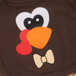 Menglang Thanksgiving Baby Bibs, My First Thanksgiving Baby Bibs, Unisex 1 Pack Drool Bibs, for Teething and Drooling, Feeding (Turkey Boy)