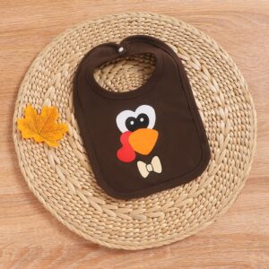 Menglang Thanksgiving Baby Bibs, My First Thanksgiving Baby Bibs, Unisex 1 Pack Drool Bibs, for Teething and Drooling, Feeding (Turkey Boy)