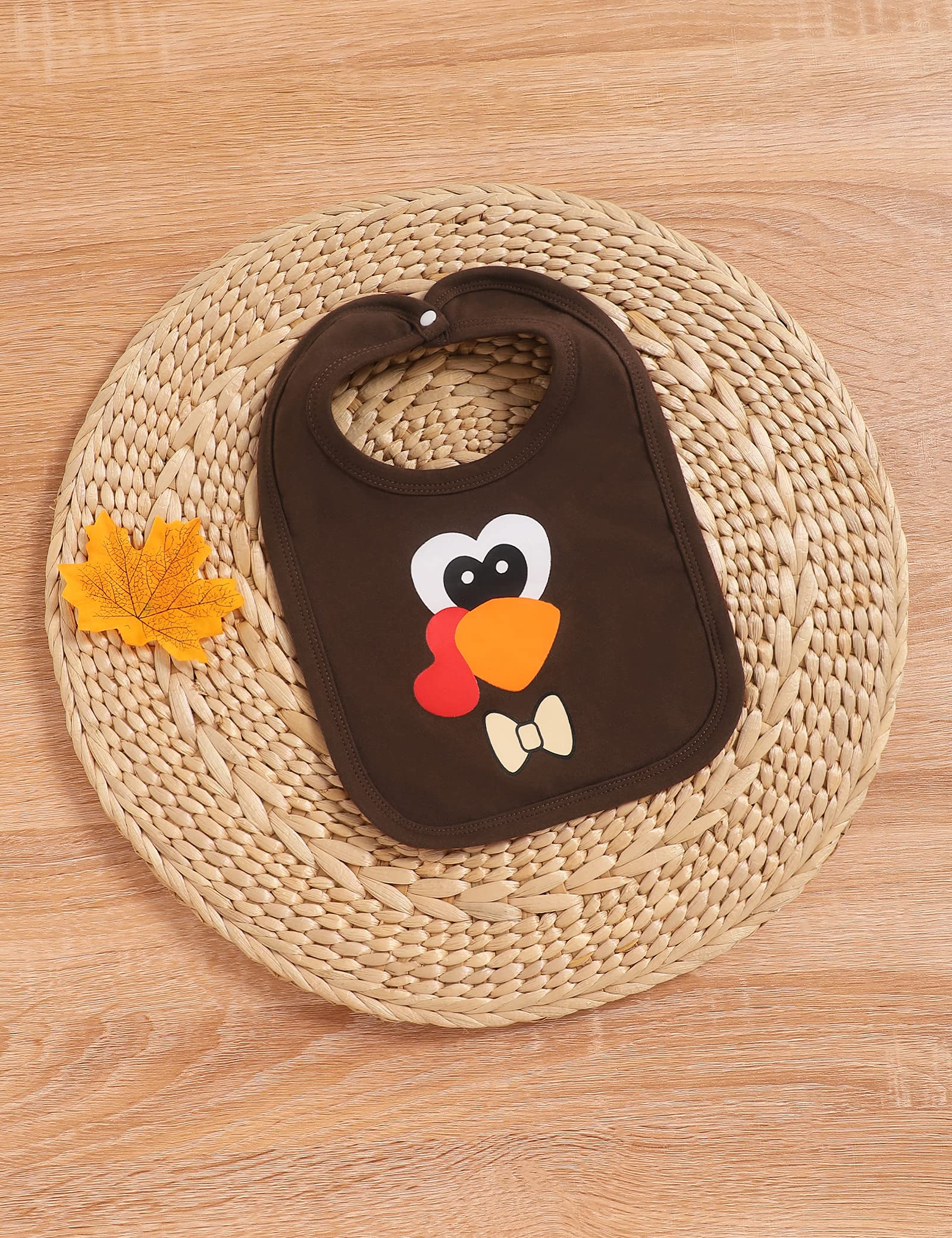 Menglang Thanksgiving Baby Bibs, My First Thanksgiving Baby Bibs, Unisex 1 Pack Drool Bibs, for Teething and Drooling, Feeding (Turkey Boy)