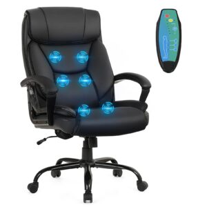 powerstone big and tall office chair 500lbs pu leather ergonomic massage office chairs wide seat high back adjustable computer chair large executive chair swivel rolling chair