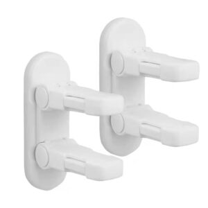 flowden improved childproof door lever lock（2 pack）prevents toddlers from opening doors. durable abs with adhesive backing. simple install, no tools needed