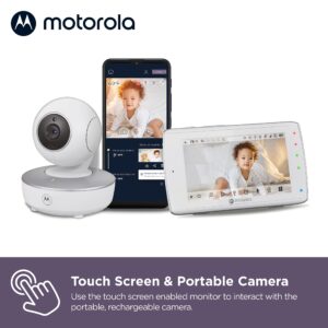 Motorola Baby Monitor-VM36XL Touchscreen 5" Portable WiFi Video Baby Monitor with Camera HD 720p - Connects to Smart Phone App, 1000ft Range, 2-Way Audio, Remote Pan-Tilt-Zoom, Room Temp, Lullabies