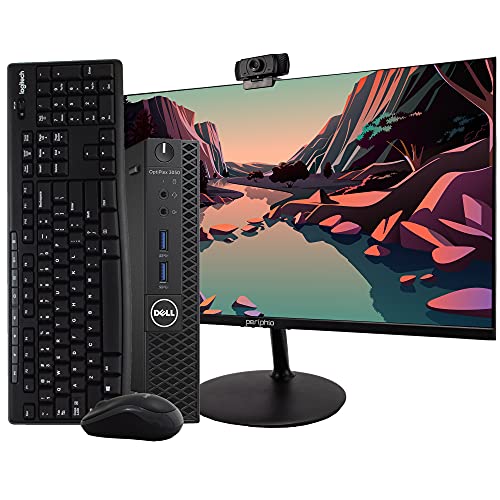 Dell OptiPlex 3050 Micro Desktop Computer PC, Intel Quad Core i5, 8GB RAM, 512 GB SSD, Windows 10 Pro, 23.6-inch Periphio Monitor, New Periphio Webcam, Wireless Keyboard & Mouse, HDMI, WiFi (Renewed)