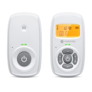 motorola am24 audio baby monitor with lcd screen - 1000ft range, secure & private connection, two-way talk, room temperature sensor, portable parent unit (built-in rechargeable battery)