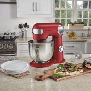 Cuisinart SM-50R 5.5-Quart Stand Mixer, Ruby Red (Renewed)