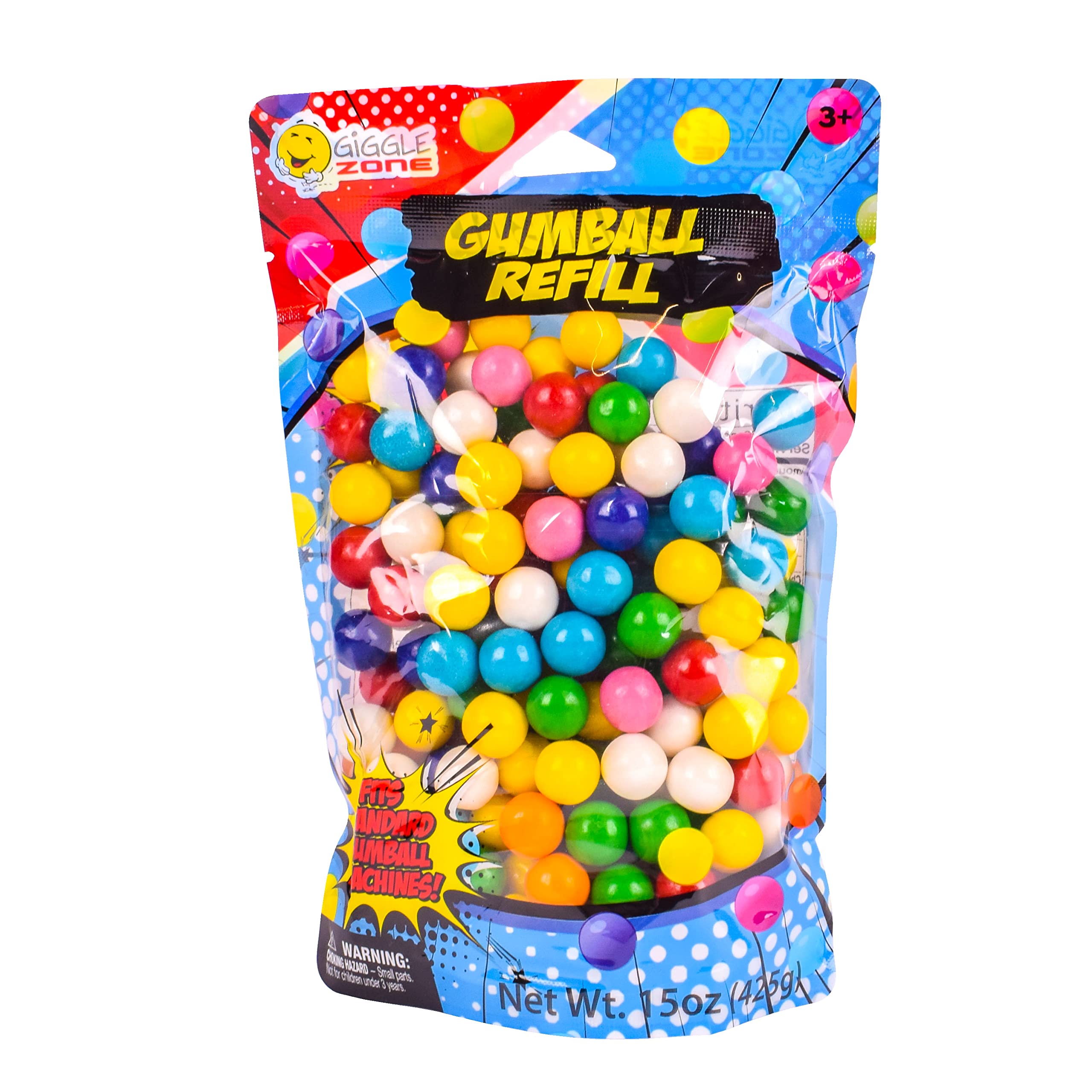 Gumballs for Gumball Machine, 15oz Assorted Chewing Gum Fruit Flavored Bubble Gum, Gluten Free, 193 pieces