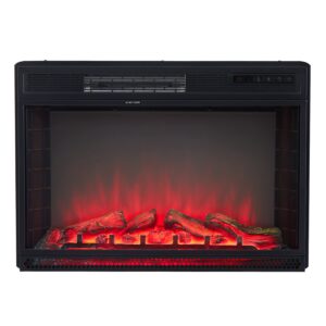 kinbor 28 inch electric fireplace, in wall recessed fireplace heater with remote control, touch screen, 1500/750w, adjustable 3 flame colors