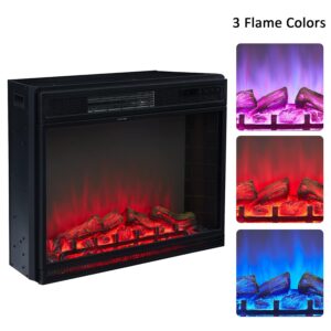 kinbor 28 Inch Electric Fireplace, in Wall Recessed Fireplace Heater with Remote Control, Touch Screen, 1500/750W, Adjustable 3 Flame Colors