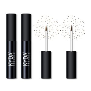 kyda 2 colors liquid freckle, natural freckle makeup pen, longlasting face freckle liquid makeup, soft dot sopt pen magic freckle color-light brown&dark brown