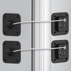 2 pcs high-end full metal fridge lock - stronger and more durable than plastic locks! keep your children safe with this refrigerator lock for cabinets, drawers, and freezers! (pads size:3.2 x 3.2 in)