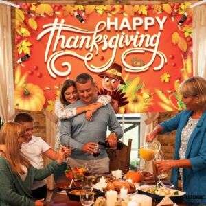 KatchOn, Happy Thanksgiving Banner - XtraLarge, 72x44 Inch | Happy Thanksgiving Backdrop, Thanksgiving Decorations Banner | Thanksgiving Party Decorations, Fall Decorations | Thanksgiving Wall Banner