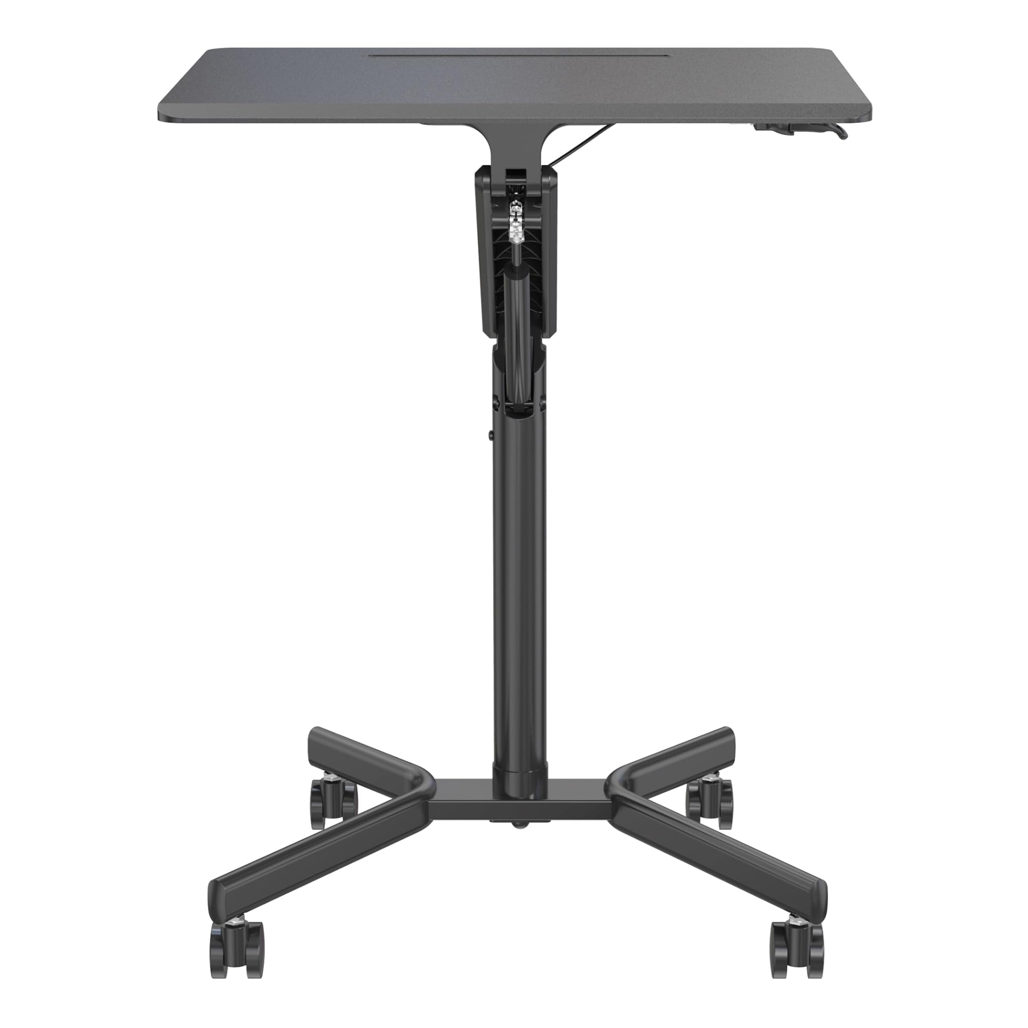 Realspace® 28" W Mobile Sit-to-Stand Compact Desk/Laptop Cart Workstation, 28-3/4"H x 28" W x 22-1/16"D, Black