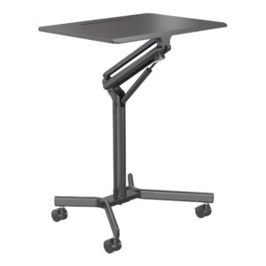 Realspace® 28" W Mobile Sit-to-Stand Compact Desk/Laptop Cart Workstation, 28-3/4"H x 28" W x 22-1/16"D, Black