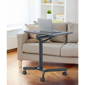 Realspace® 28" W Mobile Sit-to-Stand Compact Desk/Laptop Cart Workstation, 28-3/4"H x 28" W x 22-1/16"D, Black