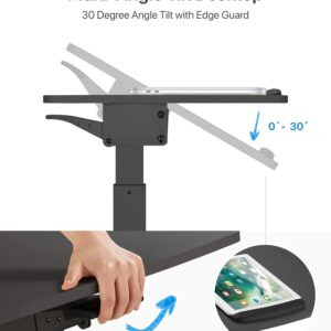 OCOMMO Mobile Podium - Pneumatic Standing Desk with 30 Degree Tilting Top, Adjustable Podium Stand, Lectern Portable with Wheels, Perfect for Lectures, Meetings, and Computer Use, Black