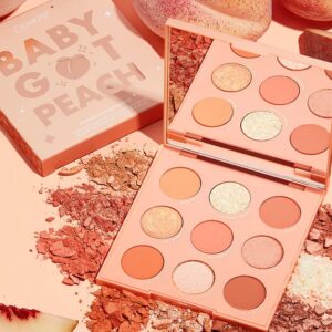 colourpop "baby got peach" shadow palette - 9 pan eyeshadow palette full size, no box