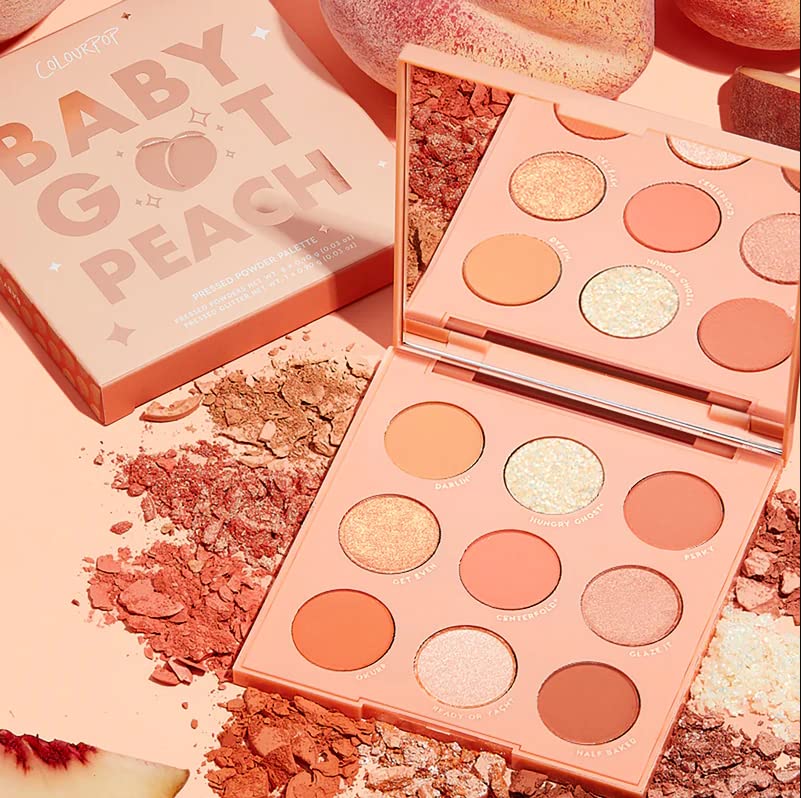 Colourpop "Baby Got Peach" Shadow Palette - 9 Pan Eyeshadow Palette Full Size, No Box