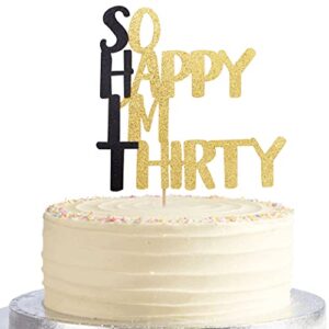 so happy i'm thirty cake topper - 30th birthday cake topper, fabulous birthday cake party decorations.black men's and women's 30th birthday cake party decoration (single side)