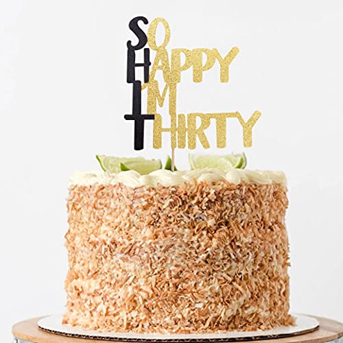 So Happy I'm Thirty Cake Topper - 30th birthday cake topper, Fabulous Birthday Cake Party Decorations.Black men's and women's 30th birthday cake party decoration (single side)