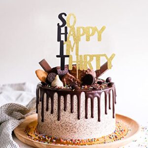 So Happy I'm Thirty Cake Topper - 30th birthday cake topper, Fabulous Birthday Cake Party Decorations.Black men's and women's 30th birthday cake party decoration (single side)