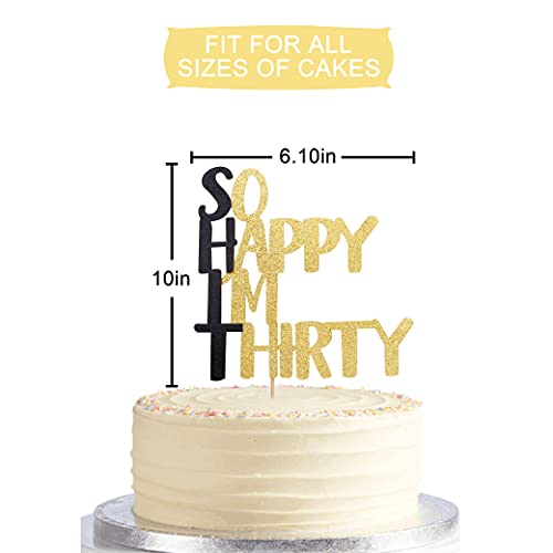 So Happy I'm Thirty Cake Topper - 30th birthday cake topper, Fabulous Birthday Cake Party Decorations.Black men's and women's 30th birthday cake party decoration (single side)