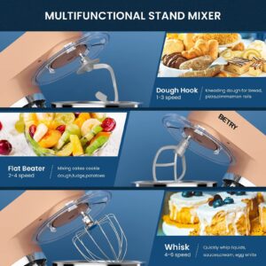 Stand Mixer 660w 6-Speed Food Mixer 7.5 QT Kitchen Electric Mixer Tilt-Head Dough Mixer with Dishwasher-Safe Dough Hooks,Beaters,Whisk & Stainless Steel Bowl