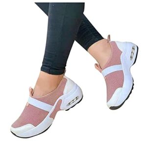 hbeylia walking shoes for women 2021 fashion casual platform air cushion comfortable slip on sneakers comfort breathable athletic running hiking tennis skateboard sport shoes for ladies girls pink