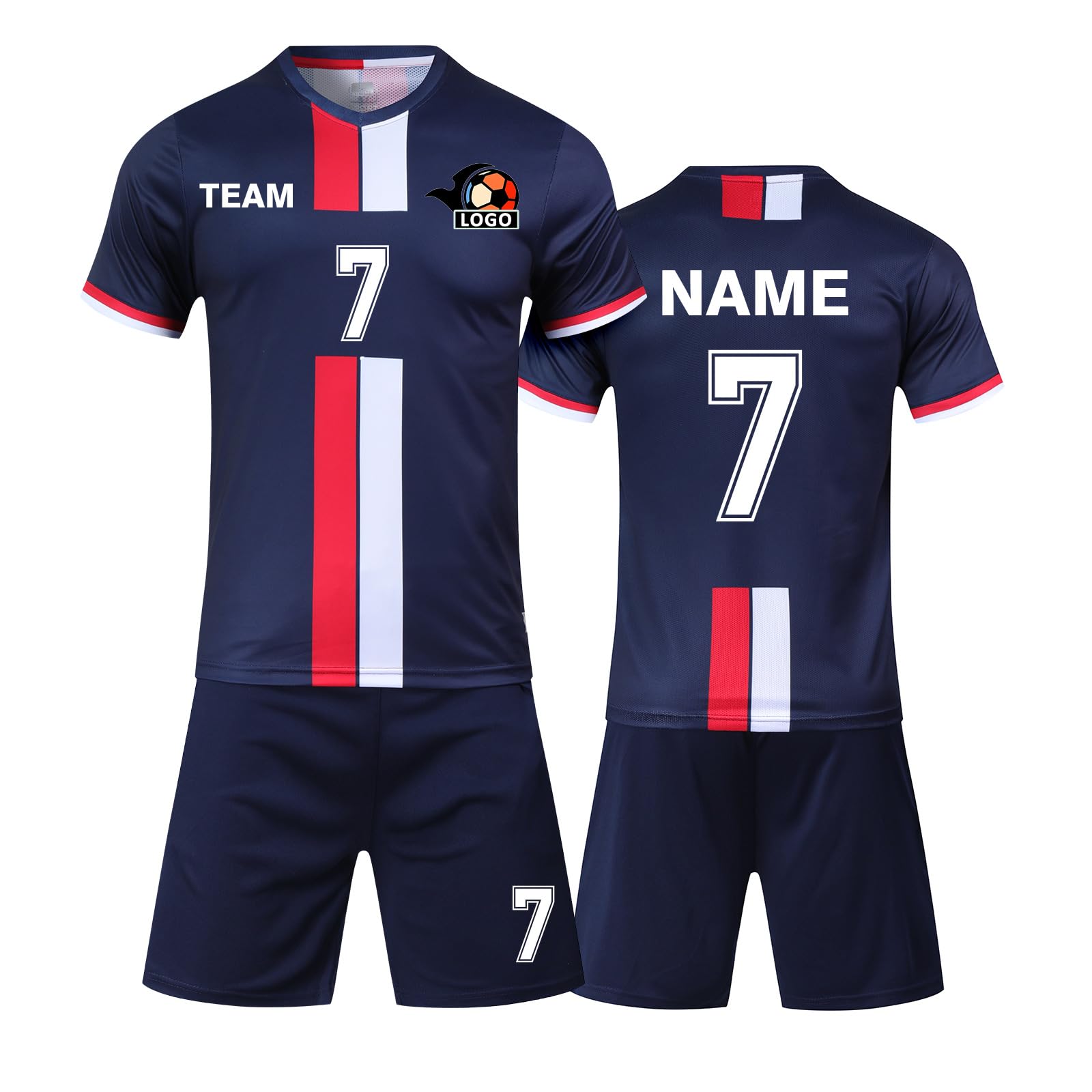 Custom Soccer Jersey for Kids/Boys/Girls/Men/Women Personlized Soccer Shirt and Short with Name Number Team Logo