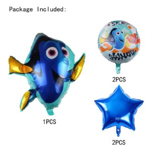 Finding Nemo Party Supplies 5PCS Finding Nemo Foil Balloons for Kids Birthday Baby Shower Decorations