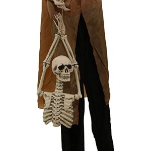 Haunted Hill Farm 5.25 ft. Life-Size Standing Grave Keeper with Red LED Eyes, Haunting Sound Effects, Lightweight and Battery-Operated