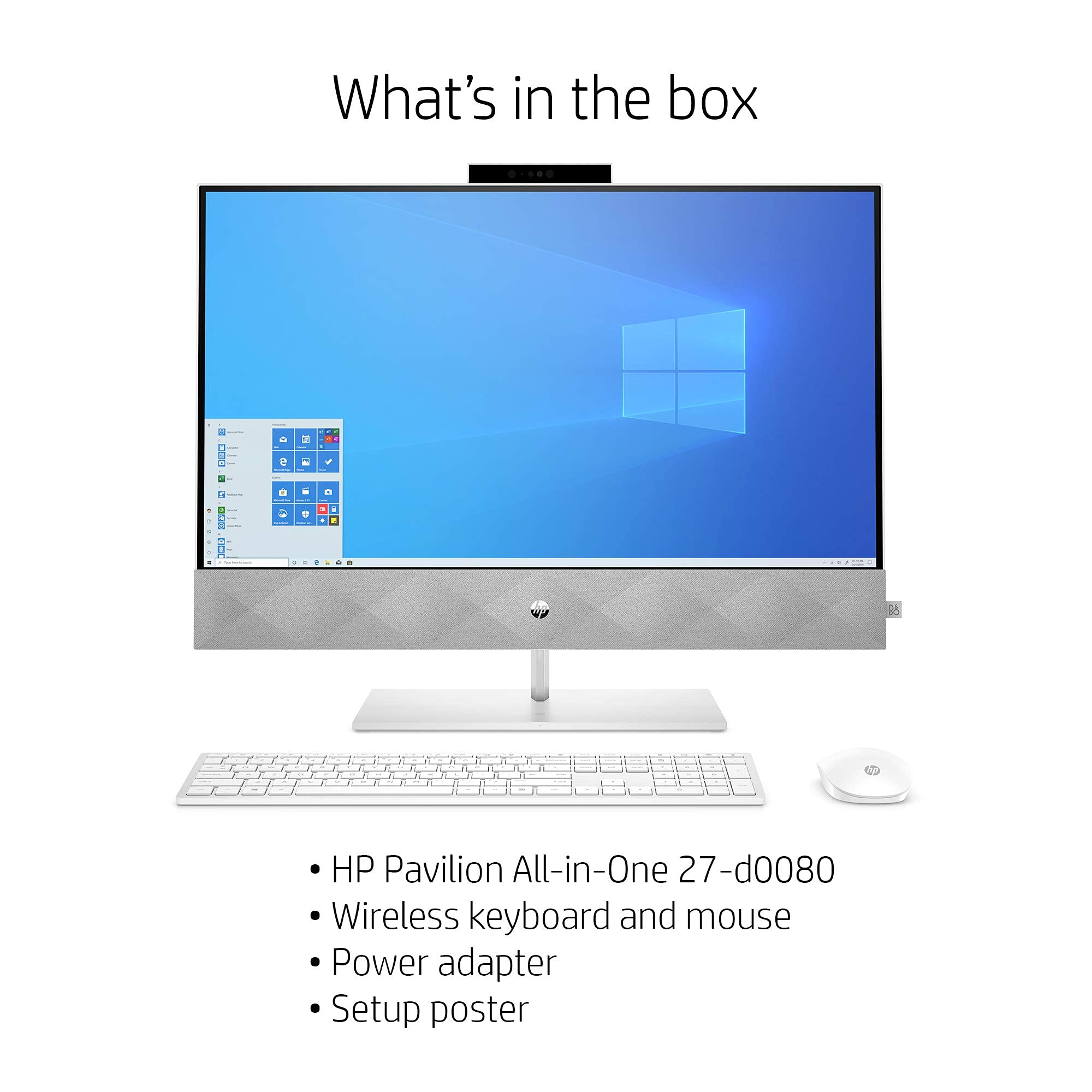 HP Pavilion 27-d0080 27" AIO Touchscreen Computer i7-10700T 16GB 1TB SSD 9ED27AA Renewed