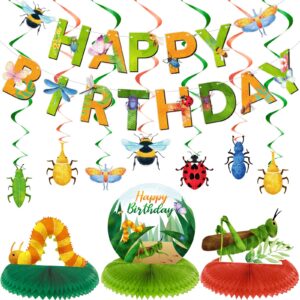 28 Pieces Bugs Party Decorations Spring Bugs Party Banner Bee Ladybugs Party Hanging Hanging Swirls Decor Insect Birthday Honeycomb Centerpieces Decorations for Boys and Girls Birthday Baby Shower