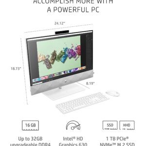 HP Pavilion 27-d0080 27" AIO Touchscreen Computer i7-10700T 16GB 1TB SSD 9ED27AA Renewed