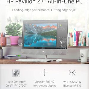 HP Pavilion 27-d0080 27" AIO Touchscreen Computer i7-10700T 16GB 1TB SSD 9ED27AA Renewed