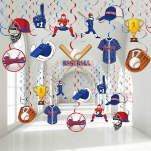 51 pieces baseball party decorations, sports theme party hanging swirl decor for kids adults baseball birthday party baby shower supplies