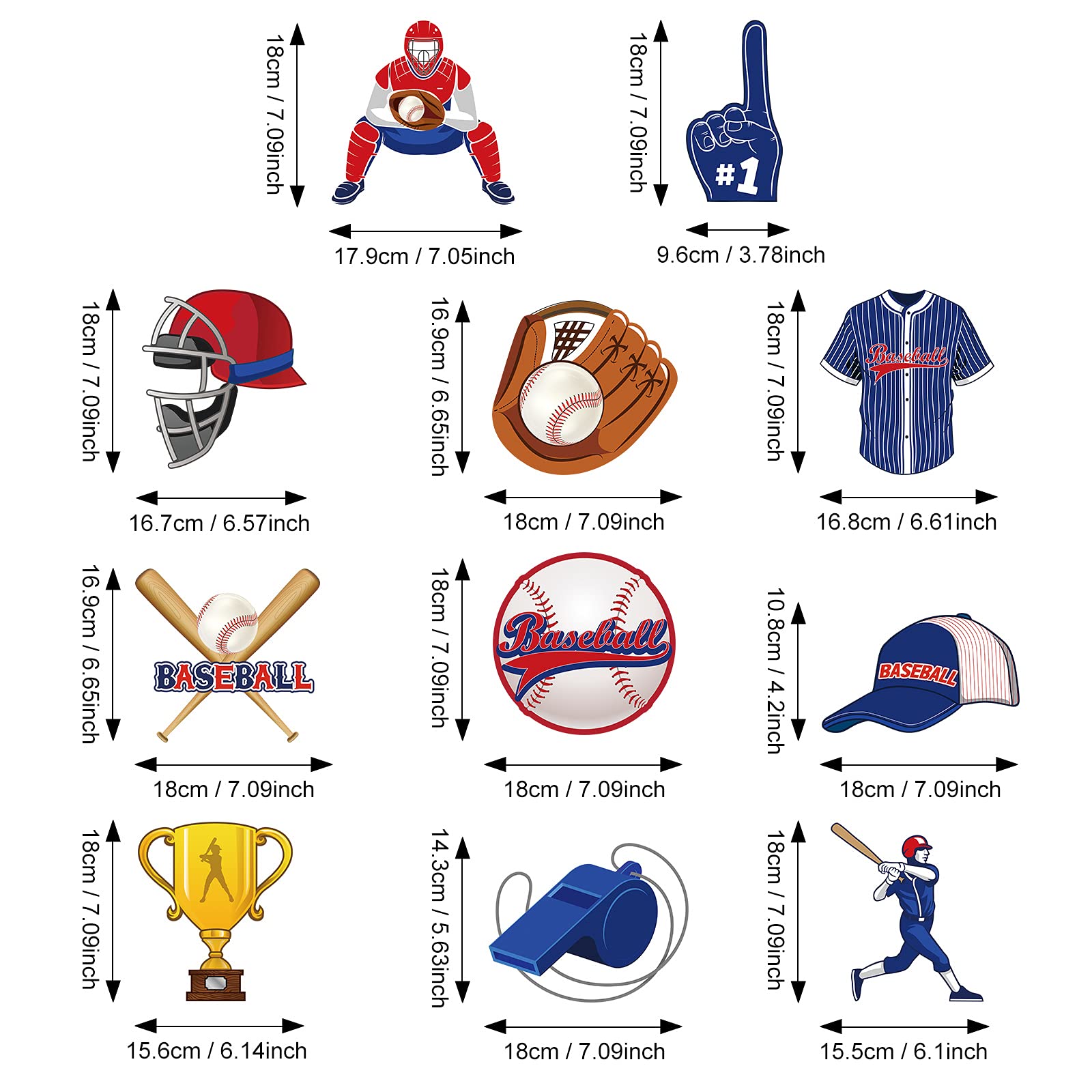 51 Pieces Baseball Party Decorations, Sports Theme Party Hanging Swirl Decor for Kids Adults Baseball Birthday Party Baby Shower Supplies