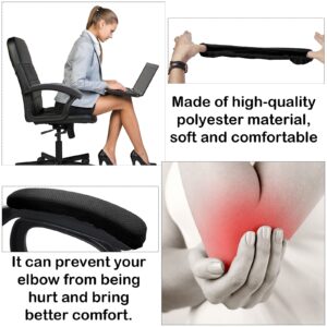 4 Pieces Office Chair Arm Covers Removable Office Chair Cover Stretch Armrest Cover Washable Polyester Armrest Pads Wheelchair Arm Rest Slipcovers for Home Office Chairs (Black)
