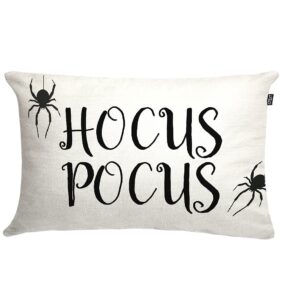 gtext halloween throw pillow cover hocus pocus with spiders pillow cover fall dedcor autumn cushion cover decoration linen 20 x 12 inch