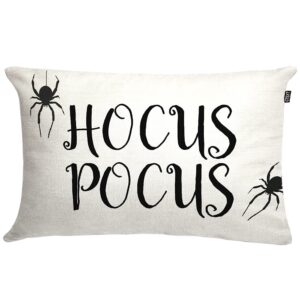 GTEXT Halloween Throw Pillow Cover Hocus Pocus with Spiders Pillow Cover Fall Dedcor Autumn Cushion Cover Decoration Linen 20 x 12 Inch