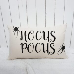 GTEXT Halloween Throw Pillow Cover Hocus Pocus with Spiders Pillow Cover Fall Dedcor Autumn Cushion Cover Decoration Linen 20 x 12 Inch