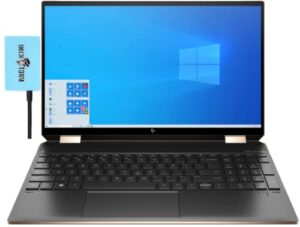 hp spectre x360 home & business 2-in-1 laptop (intel i7-1165g7 4-core, 16gb ram, 512gb ssd + 32gb optane, intel iris xe, 15.6" touch 4k ultra hd (3840x2160), active pen, win 11 home) with hub