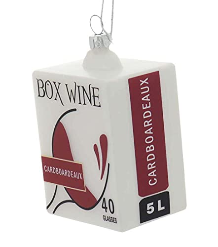 Cody Foster & Co Cardboardeaux Boxed Wine Glass Christmas Ornament, 3 1/2 inches