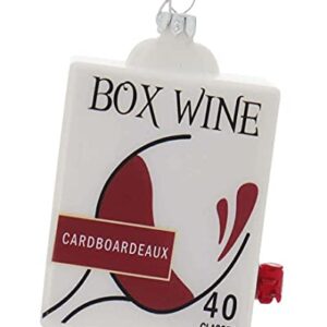 Cody Foster & Co Cardboardeaux Boxed Wine Glass Christmas Ornament, 3 1/2 inches