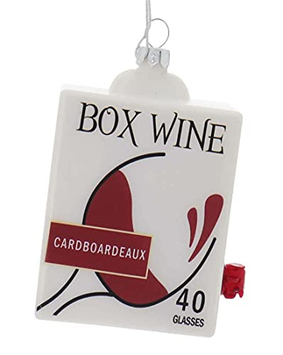 Cody Foster & Co Cardboardeaux Boxed Wine Glass Christmas Ornament, 3 1/2 inches