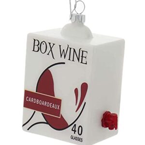 Cody Foster & Co Cardboardeaux Boxed Wine Glass Christmas Ornament, 3 1/2 inches