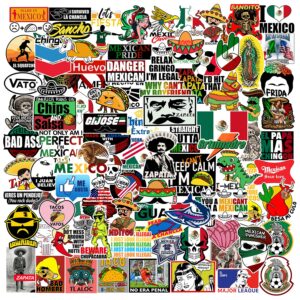 100pcs mexican hardhat stickers, funny vinyl mexico tool box stickers, design for helmet hood laptop water bottle, mexico pride patriotic decals for men adults ironworkers lineman oilfield electrician